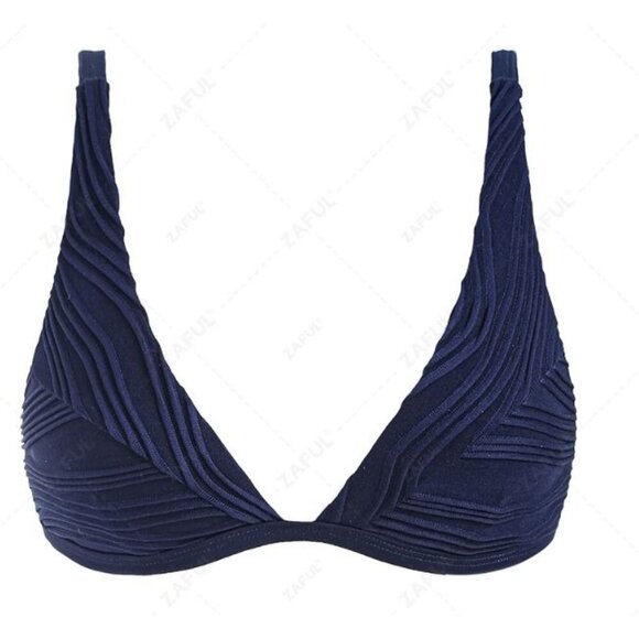 Zaful Other - ZAFUL Women's Deep Blue Wave Textured Bikini Top - Size M, NWT